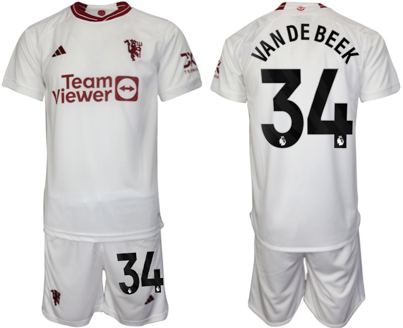 Men 2023-2024 Club Manchester United away white #34 Soccer Jersey